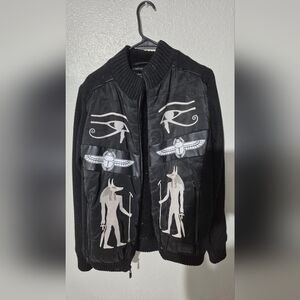 Black and White Graphic Bomber Jacket
